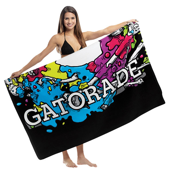 Full Color Printed Towels - Custom Fiber Reactive Terry Velour Beach Towel